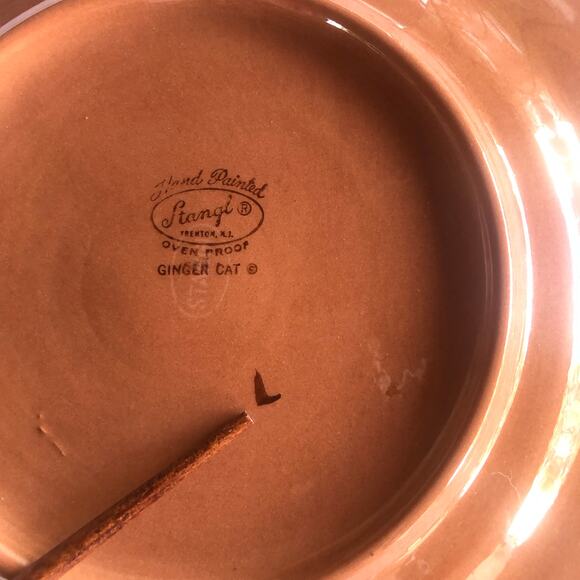 Vintage 60s 70s  Stangl “Ginger Cat” 9" Plate with Stand Kiddieware Collectible - Picture 8 of 9